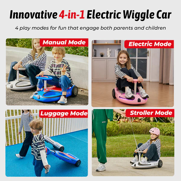 iScooter TC3 Electric Wiggle Car 4 in 1 Ride on Toy 3 Speed Modes For Ages 3+ with Lithium Rechargeable Battery&Pull Rope iScooter TC3 Electric Wiggle Car 4 in 1 Ride on Toy 3 Speed Modes For Ages 3+ with Lithium Rechargeable Battery&Pull Rope
