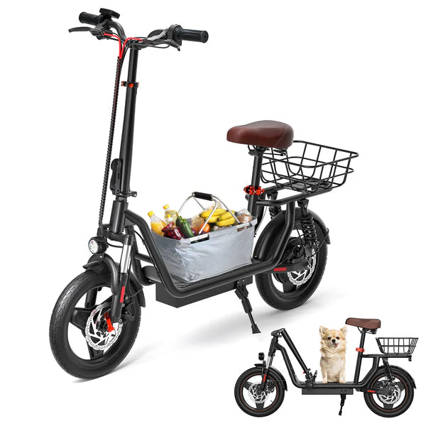 iScooter i14 800W Electric Scooter with Seat & Basket for Adults iScooter i14 800W Electric Scooter with Seat & Basket for Adults