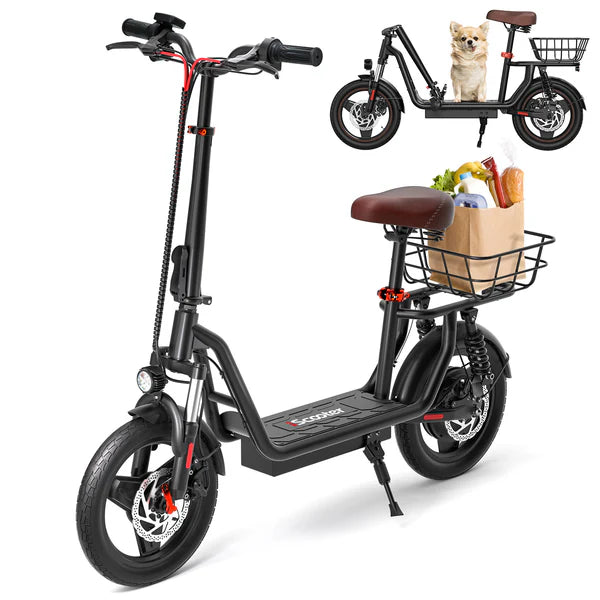 iScooter i14 800W Electric Scooter with Seat & Basket for Adults iScooter i14 800W Electric Scooter with Seat & Basket for Adults