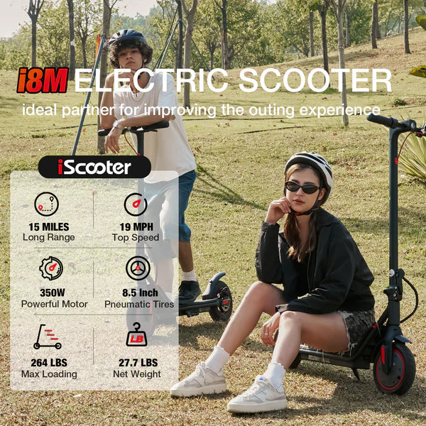 iScooter i8M Electric Scooter 15 Miles Long Range, 19 MPH Top Speed iScooter i8M Electric Scooter 15 Miles Long Range, 19 MPH Top Speed