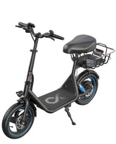 Black electric bike with digital display on a white background