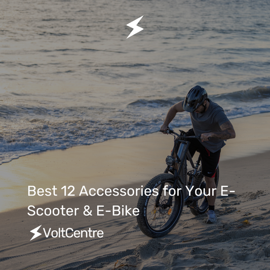 Man on electric bike at each 