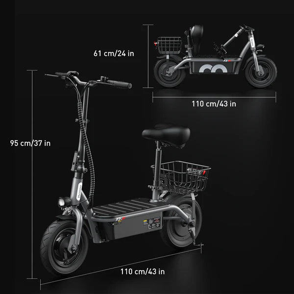 iScooter F2 Electric Scooter with Seat 10" Pneumatic Tire