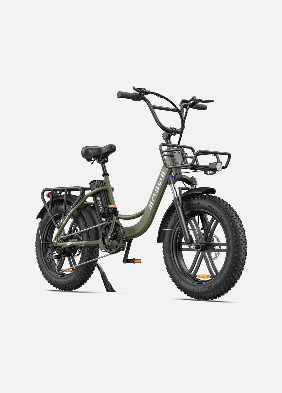 Engwe L20 140KM Range Step-thru Electric Fat Bicycle with Front Suspension