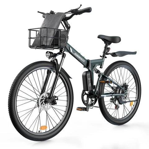 isinwheel M40 Folding Electric Bike with Basket