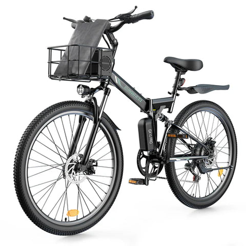isinwheel M40 Folding Electric Bike with Basket