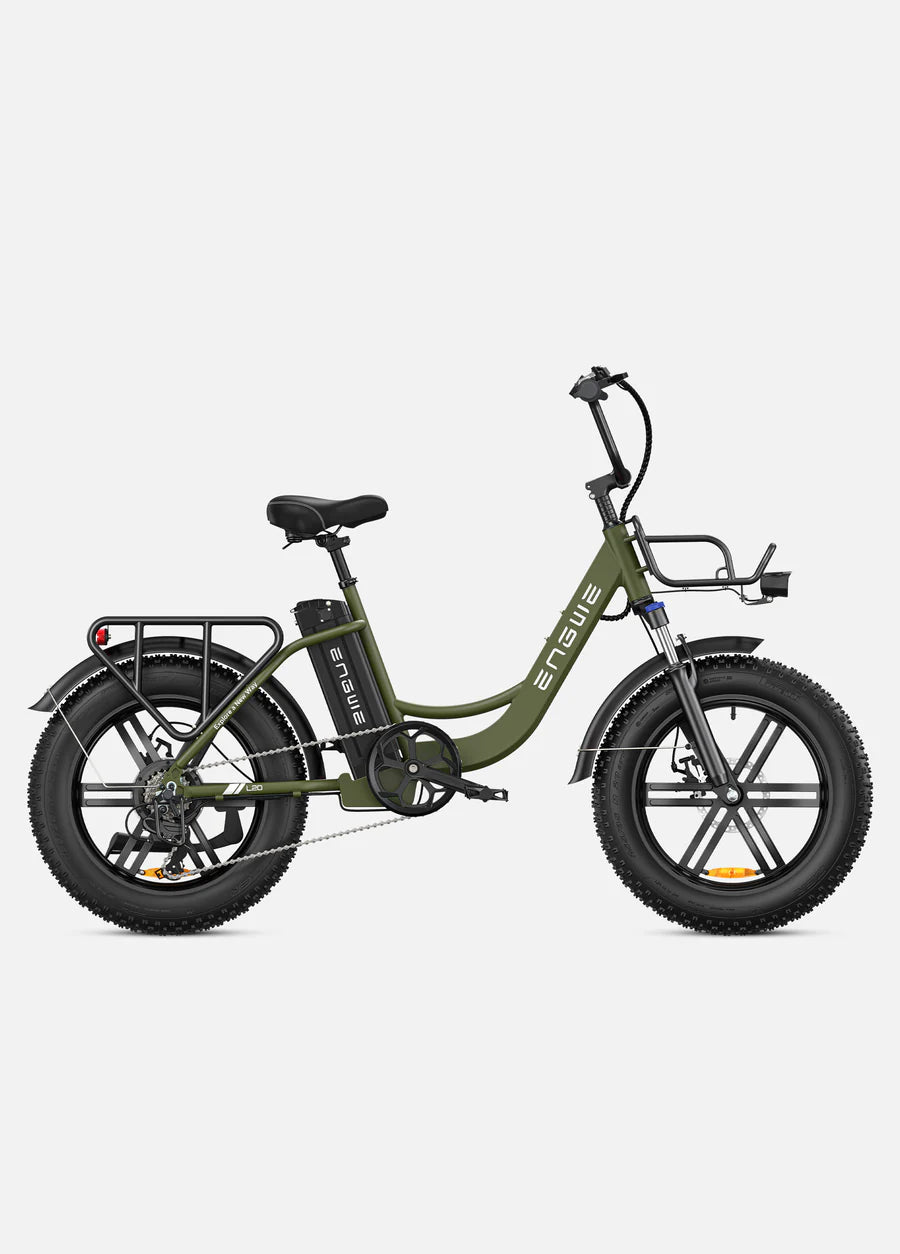 Engwe L20 140KM Range Step-thru Electric Fat Bicycle with Front Suspension