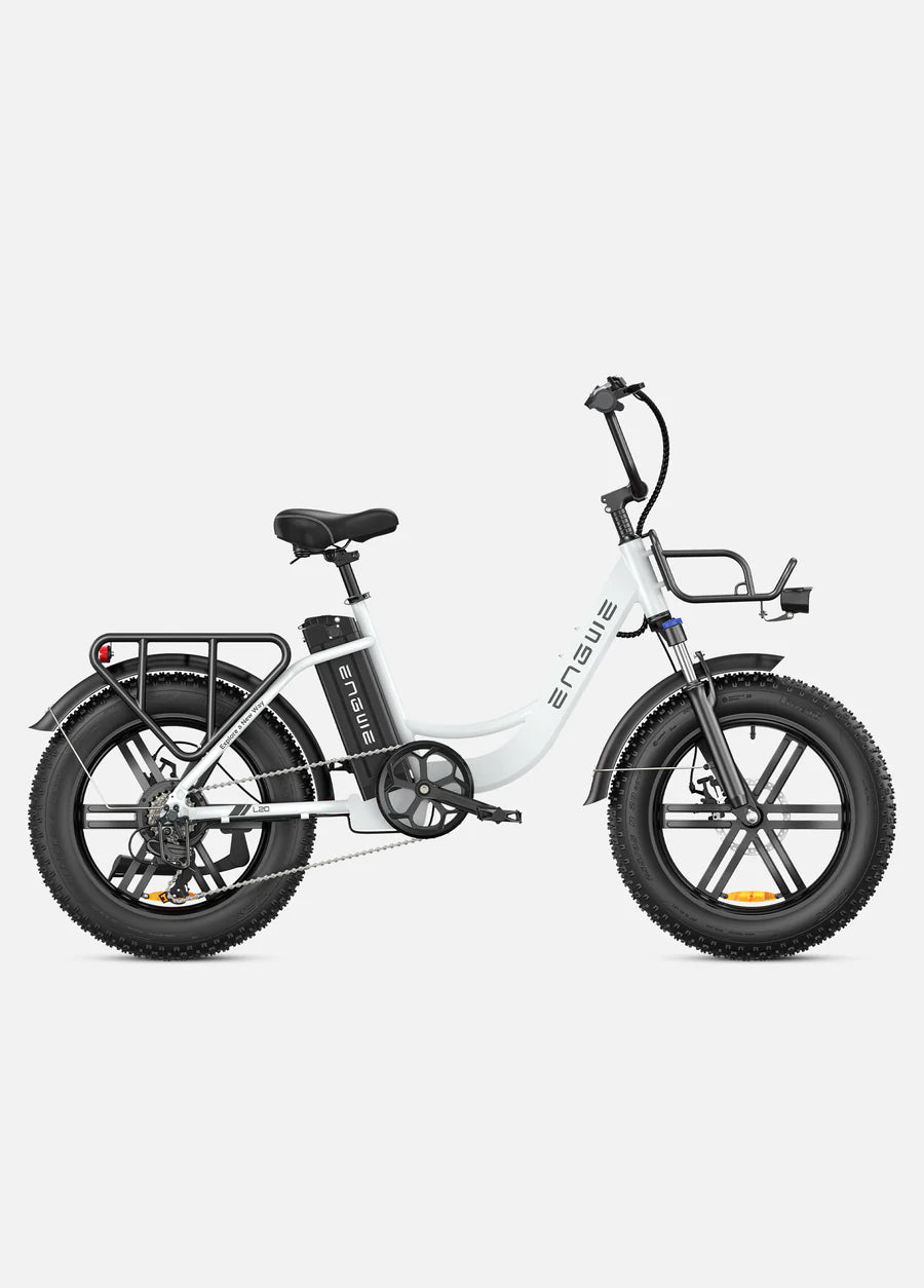 Engwe L20 140KM Range Step-thru Electric Fat Bicycle with Front Suspension