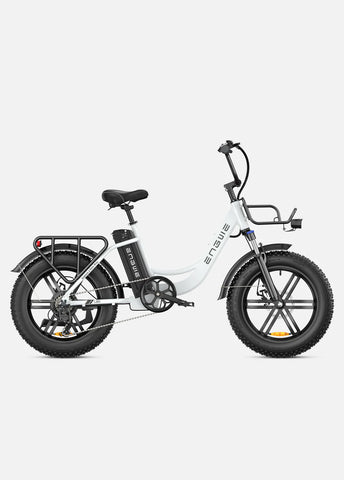 Engwe L20 140KM Range Step-thru Electric Fat Bicycle with Front Suspension