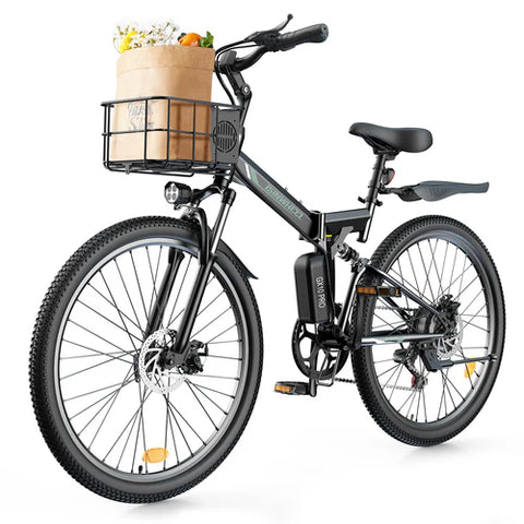 isinwheel M40 Folding Electric Bike with Basket