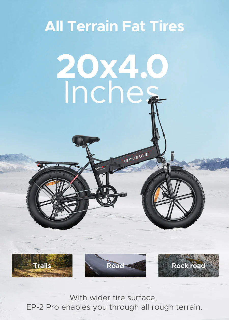 Engwe EP-2 Pro 120 km Range Max Speed 25 km/h Front Suspension Foldable E-Bike