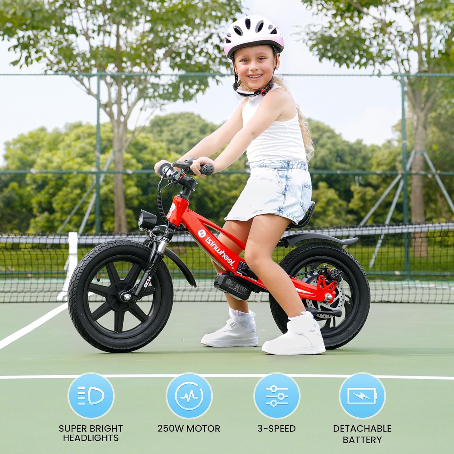 isinwheel SK14 2-in-1 Electric Bike for Kids Ages 2-6 Years Old
