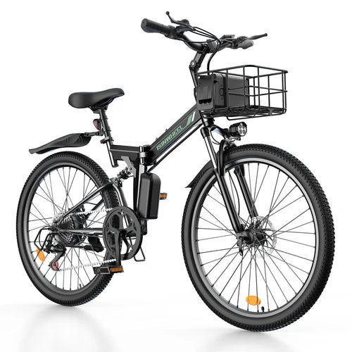 isinwheel M40 Folding Electric Bike with Basket