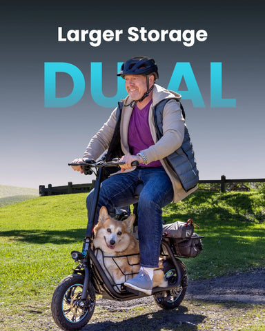 Gyroor C1S Electric Scooter 800W – Front & Rear Baskets