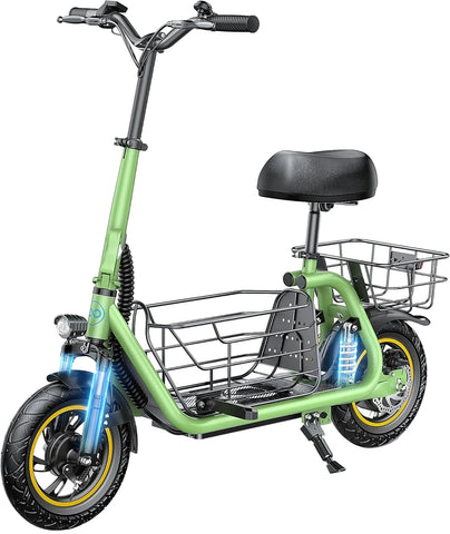 Gyroor C1 Pro Foldable Electric Scooter For Adults With Seat and Basket