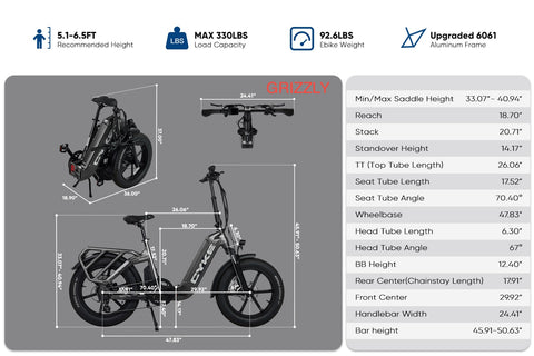 Cyke Family Series Grizzly Foldable Electric Bike