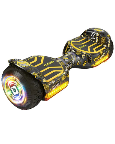 Gyroor G13 Minions Edition Off Road Hoverboard 500W with Led Lights and Bluetooth for Kids Aged 6-12