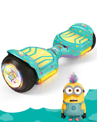 Gyroor G13 Minions Edition Off Road Hoverboard 500W with Led Lights and Bluetooth for Kids Aged 6-12