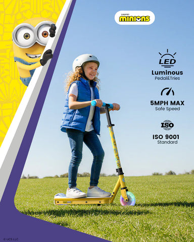 Gyroor KS2 Minions Edition Kids Electric Scooter with Adjustable Height and Adjustable Handlebar