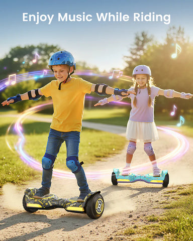 Gyroor G13 Minions Edition Off Road Hoverboard 500W with Led Lights and Bluetooth for Kids Aged 6-12