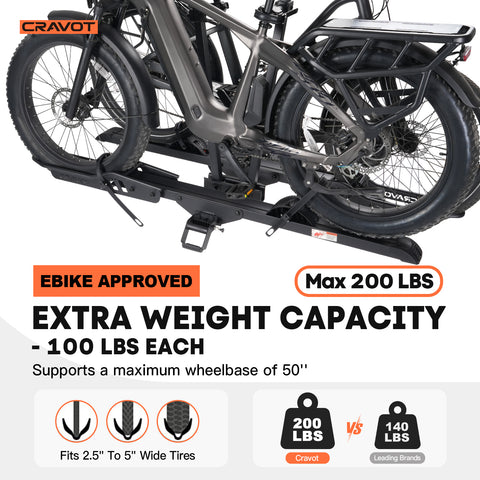 CRAVOT CyberRack E2 PLUS Hitch Bike Rack with Loading Ramp
