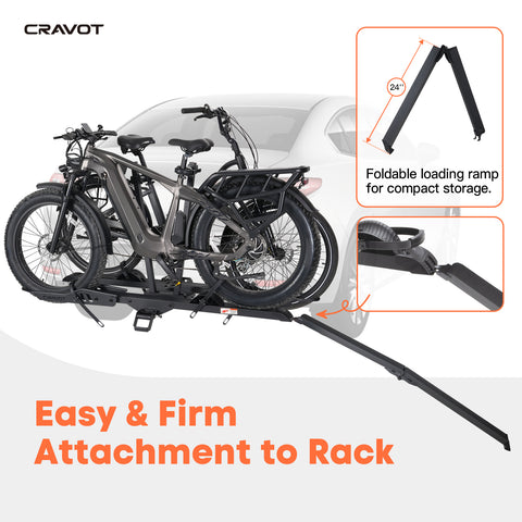 CRAVOT CyberRack E2 PLUS Hitch Bike Rack with Loading Ramp