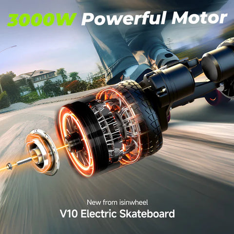 isinwheel V10 Off Road Electric Skateboard with Ambient Light & Remote Control