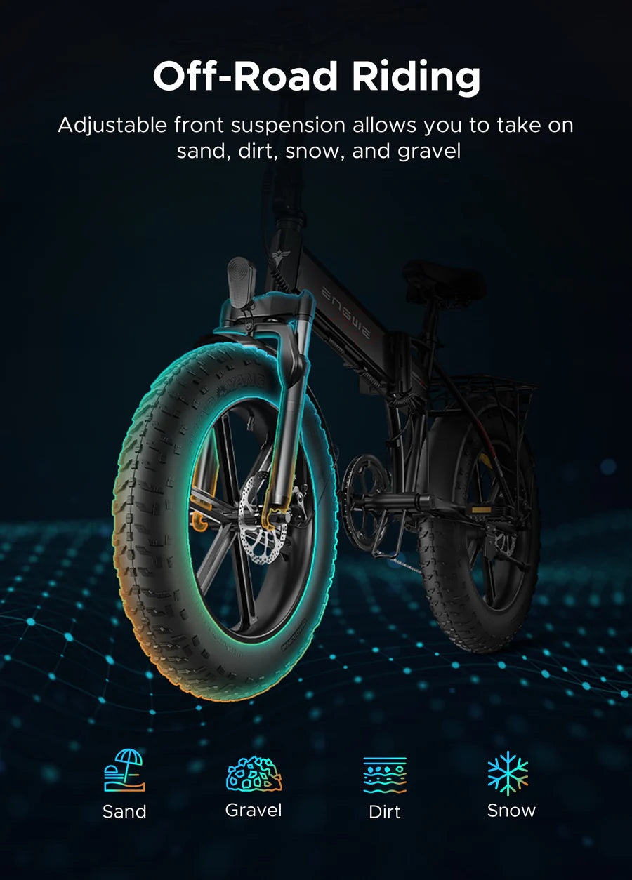 Engwe EP-2 Pro 120 km Range Max Speed 25 km/h Front Suspension Foldable E-Bike