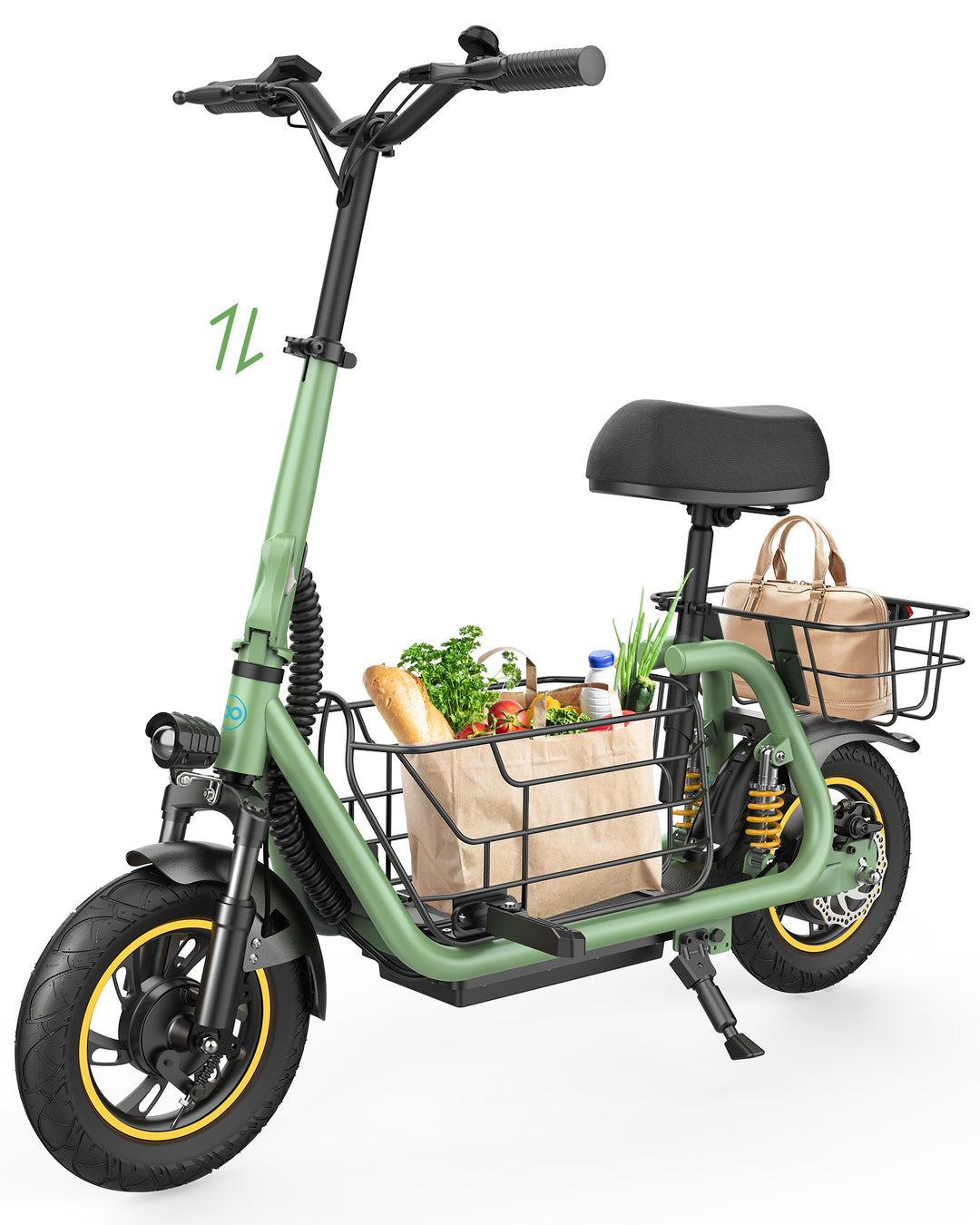 Gyroor C1 Pro Foldable Electric Scooter For Adults With Seat and Basket