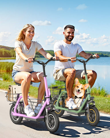 Gyroor C1 Pro Foldable Electric Scooter For Adults With Seat and Basket