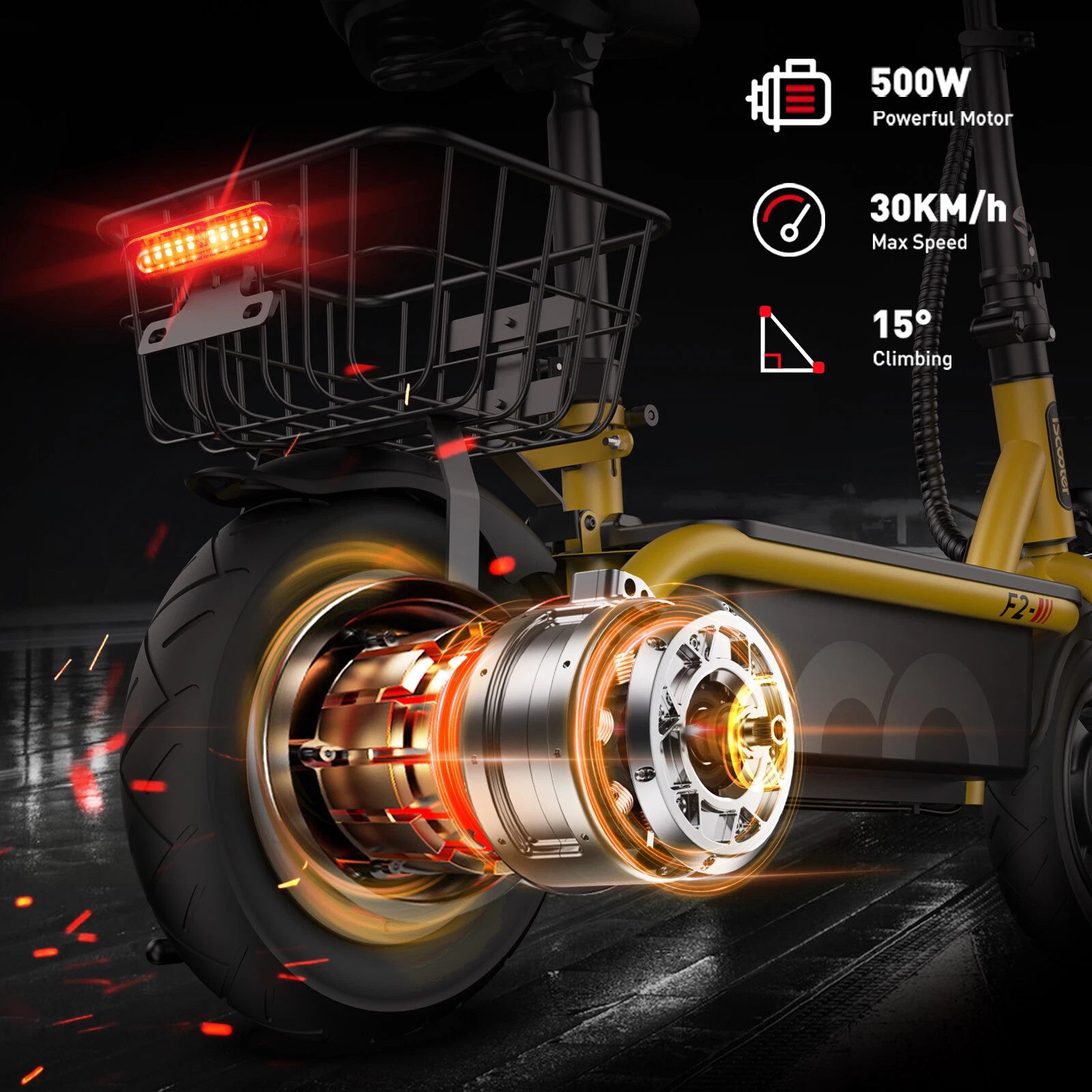 iScooter F2 Electric Scooter with Seat 10" Pneumatic Tire