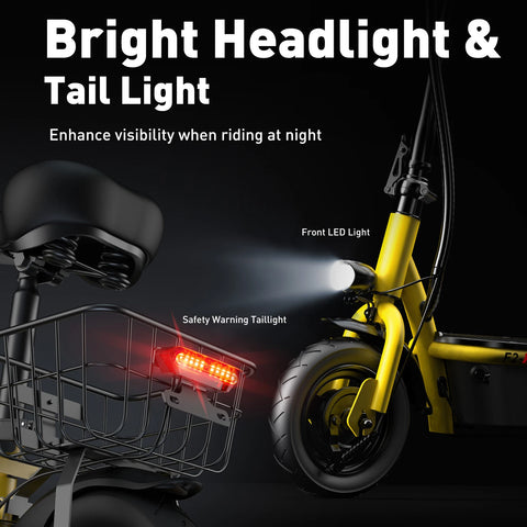 iScooter F2 Electric Scooter with Seat 10" Pneumatic Tire